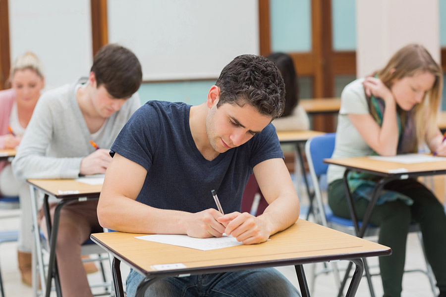 Students taking a test in a classroom in Alpharetta